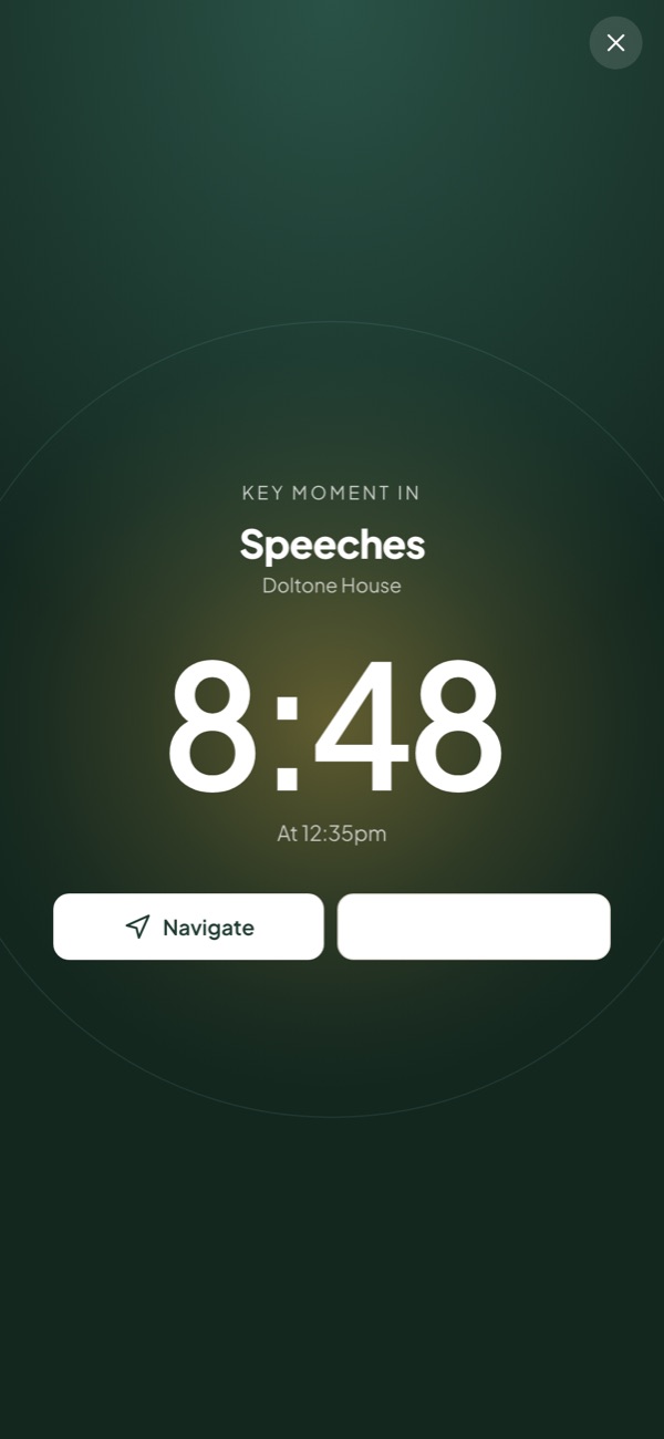 Doris countdown screen: Speeches in 9 minutes